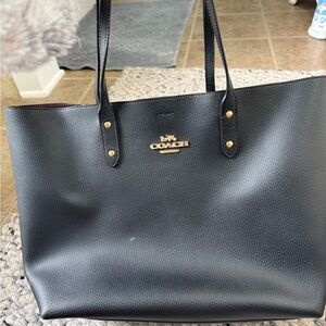 Coach Black Leather Structured Tote